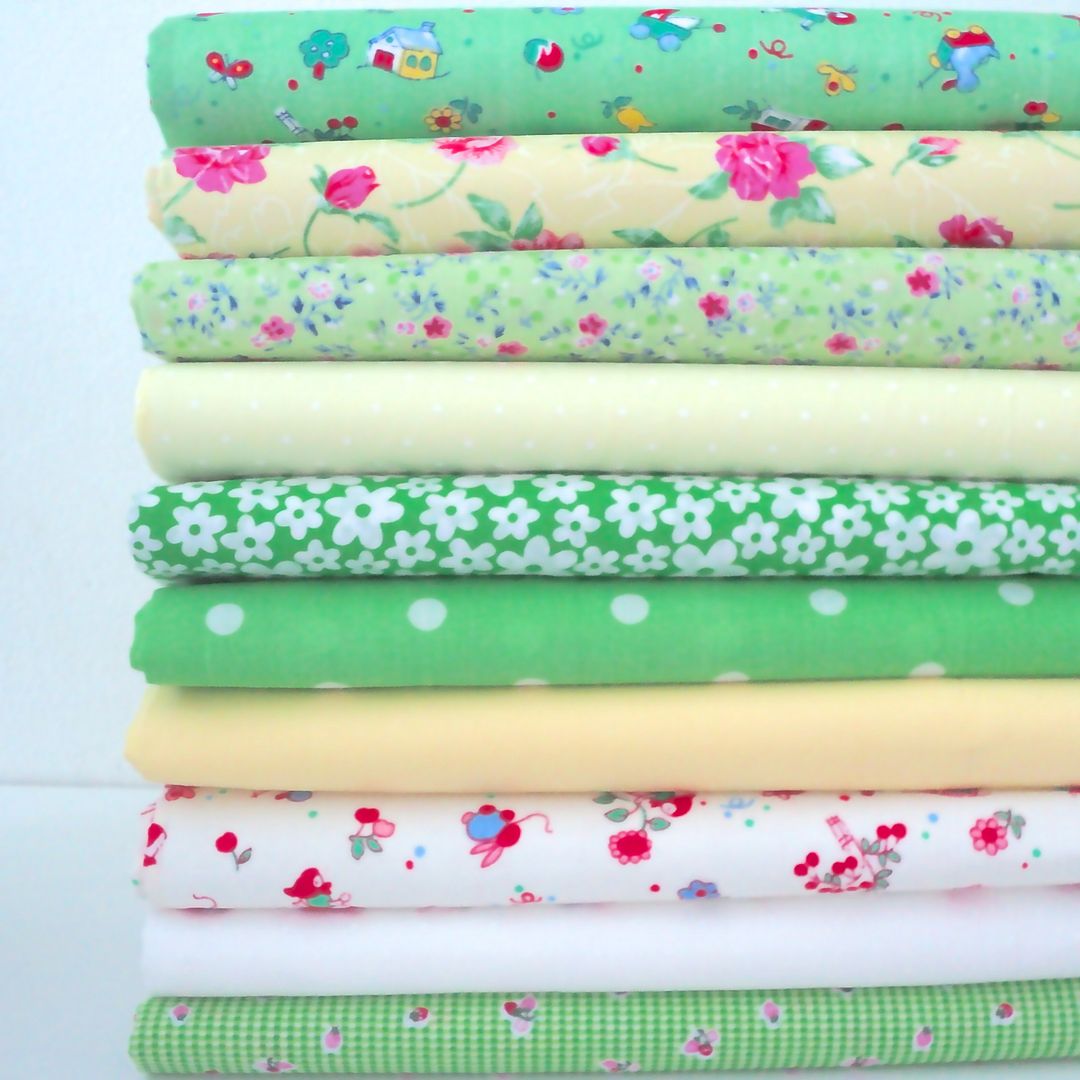 REMNANTS 10 HALF METRE BUNDLES POLY COTTON FABRIC florals dots stripes vintage eBay
